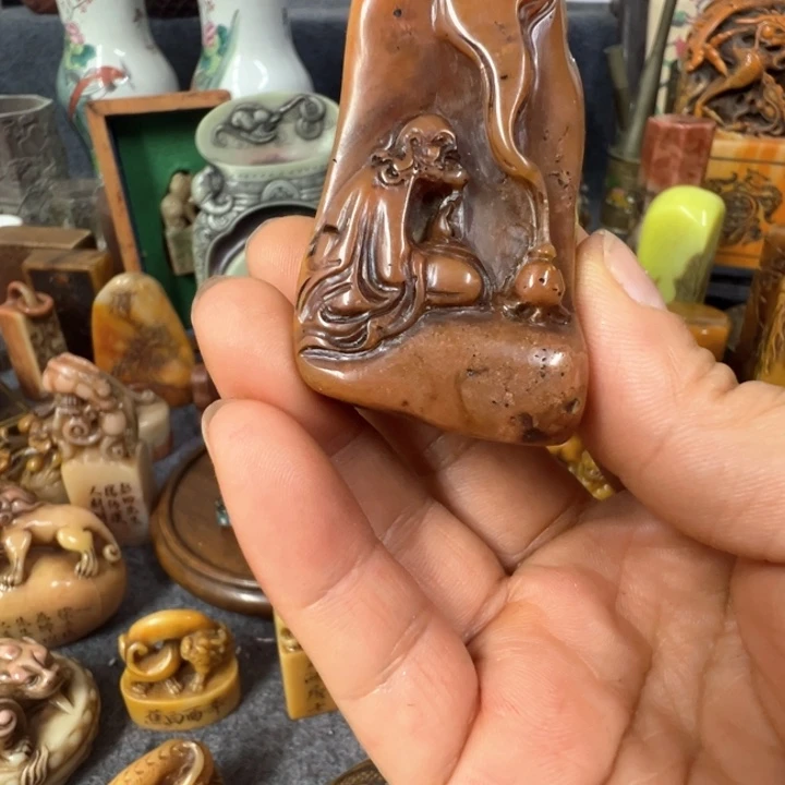 石材南****俑印章漂亮手工制作