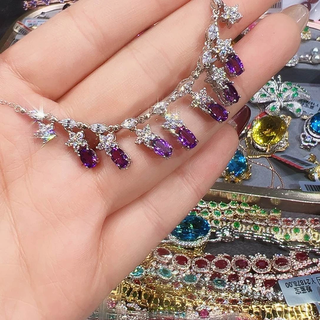 颈饰银S925镶嵌紫晶