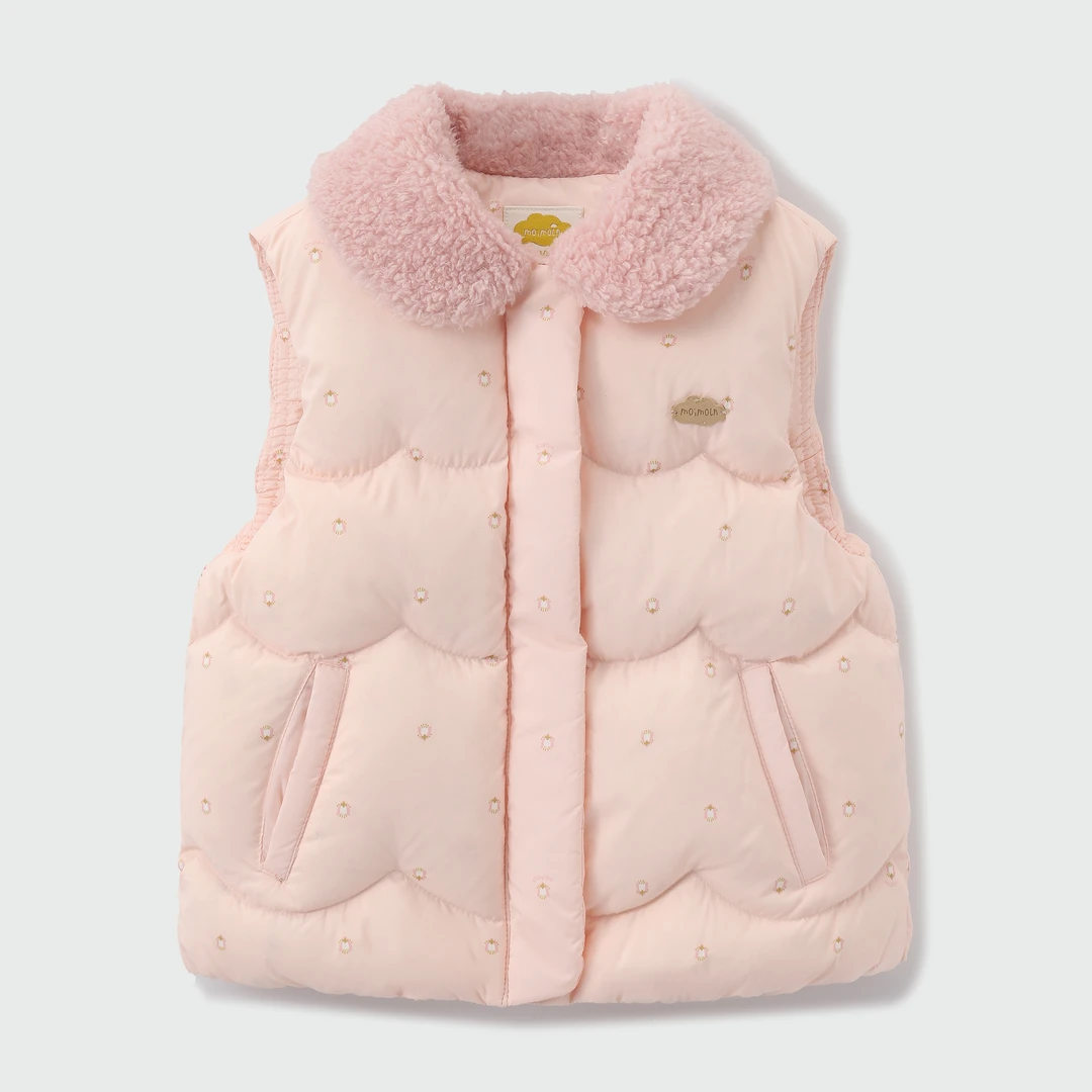 moimoln小云朵童装25年冬新款儿童外穿毛绒保暖可爱马甲女童外穿