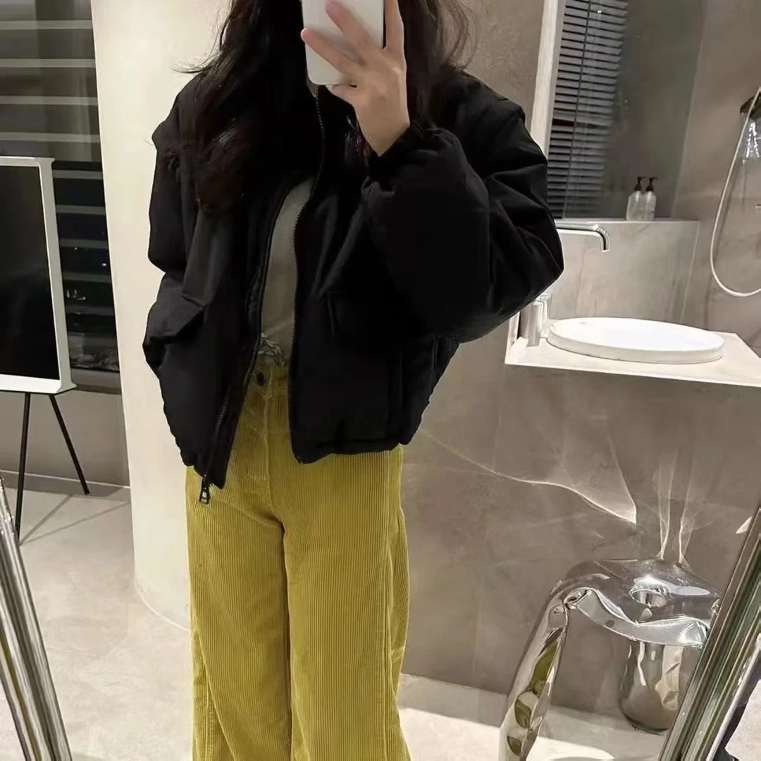 ZX567设计感立领休闲棉衣外套女2024秋冬新款时尚百搭棉服