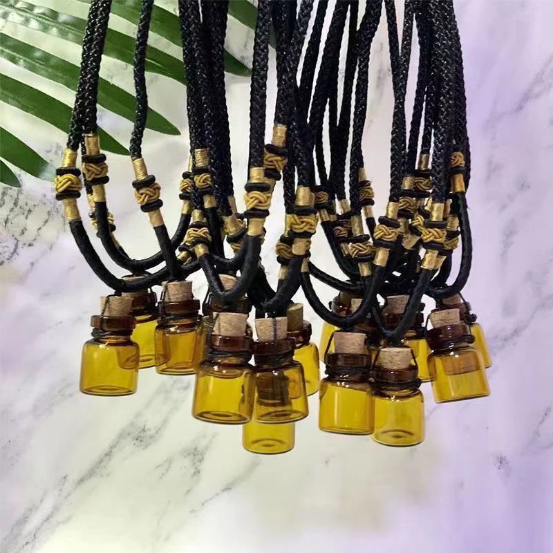 脖子香水 毛衣链皮质玉佩复古项坠