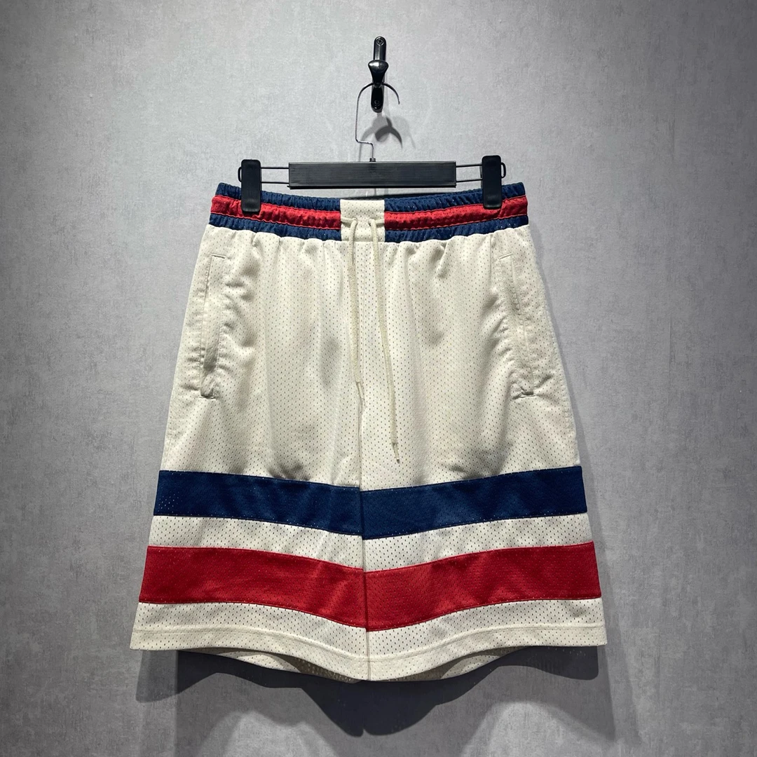99新 GUCCI/古驰 条纹网眼休闲短裤/S码/9200