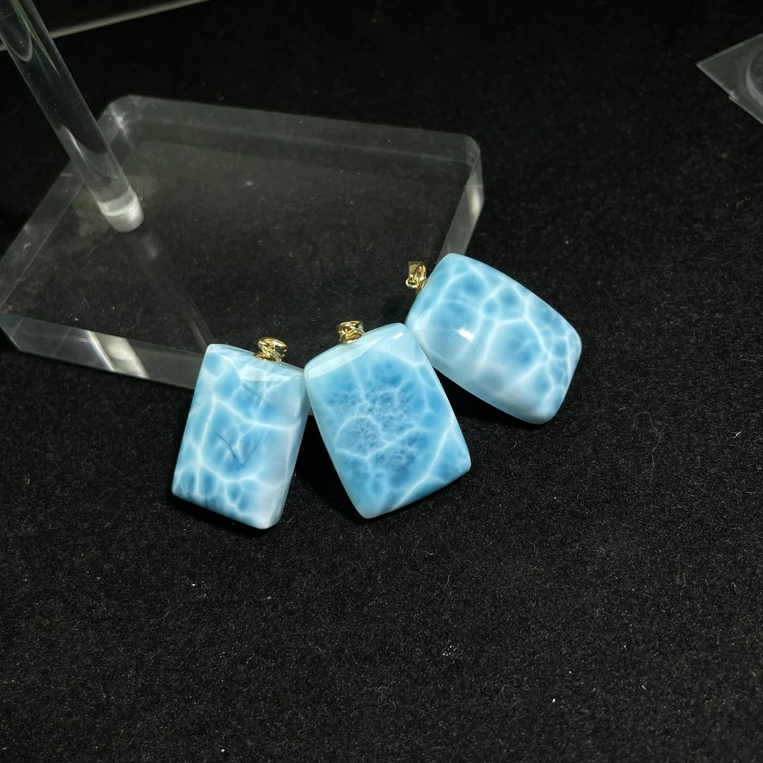 天花板暴力蓝全玉化满龟背纹海纹石无事牌18k厚金多样性发其一