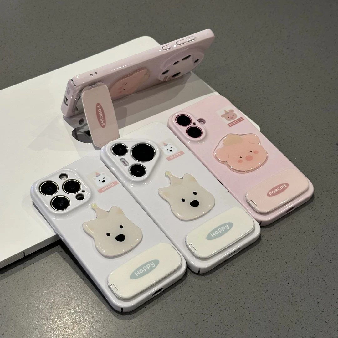 雅天立狗狗贴片西高地支架适用苹果16菲林手机壳华为vivo小米oppo