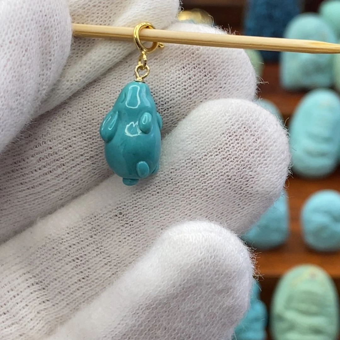 绿松石18K金镶嵌珠宝奇石