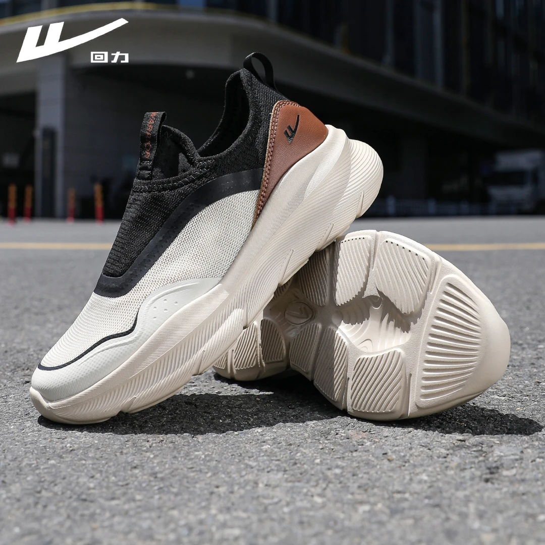 回力秋季新款休闲男士潮流百搭一脚蹬网面透气舒适跑步运动鞋1078
