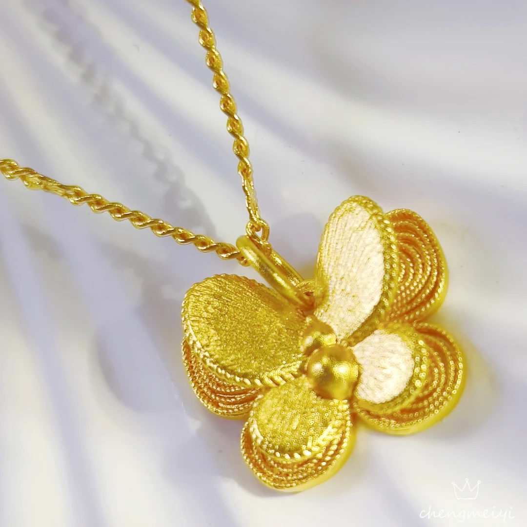 铜合金吊坠 双层蝴蝶吊坠项链 C20250602 时尚气质