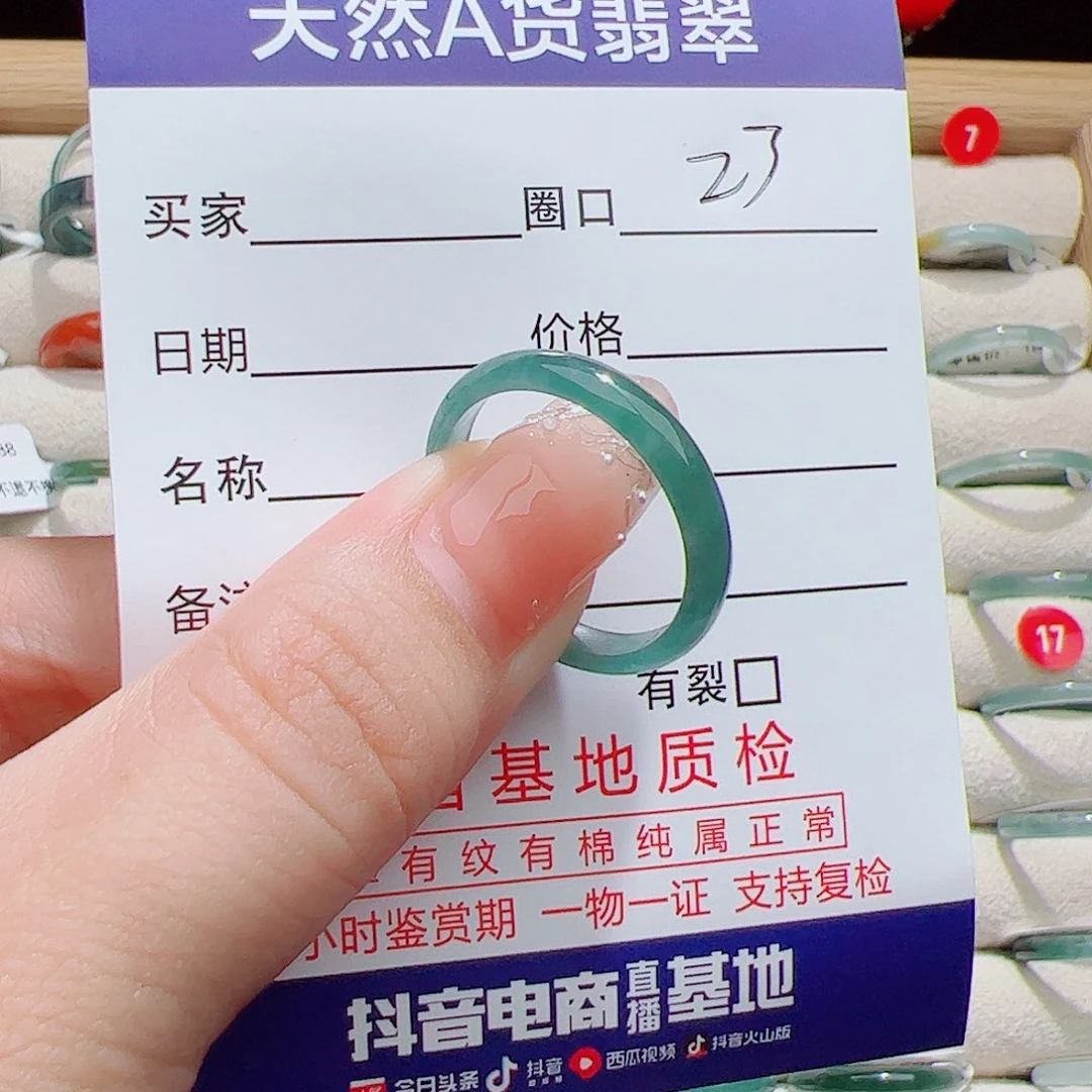 翡翠未镶嵌戒指天然