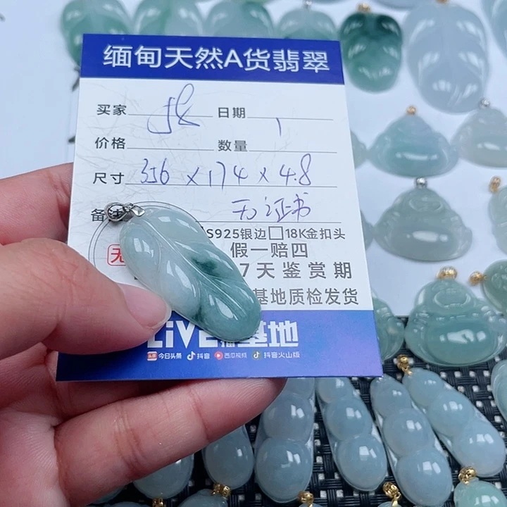 翡翠颈饰银S925镶嵌天然翡翠吊坠