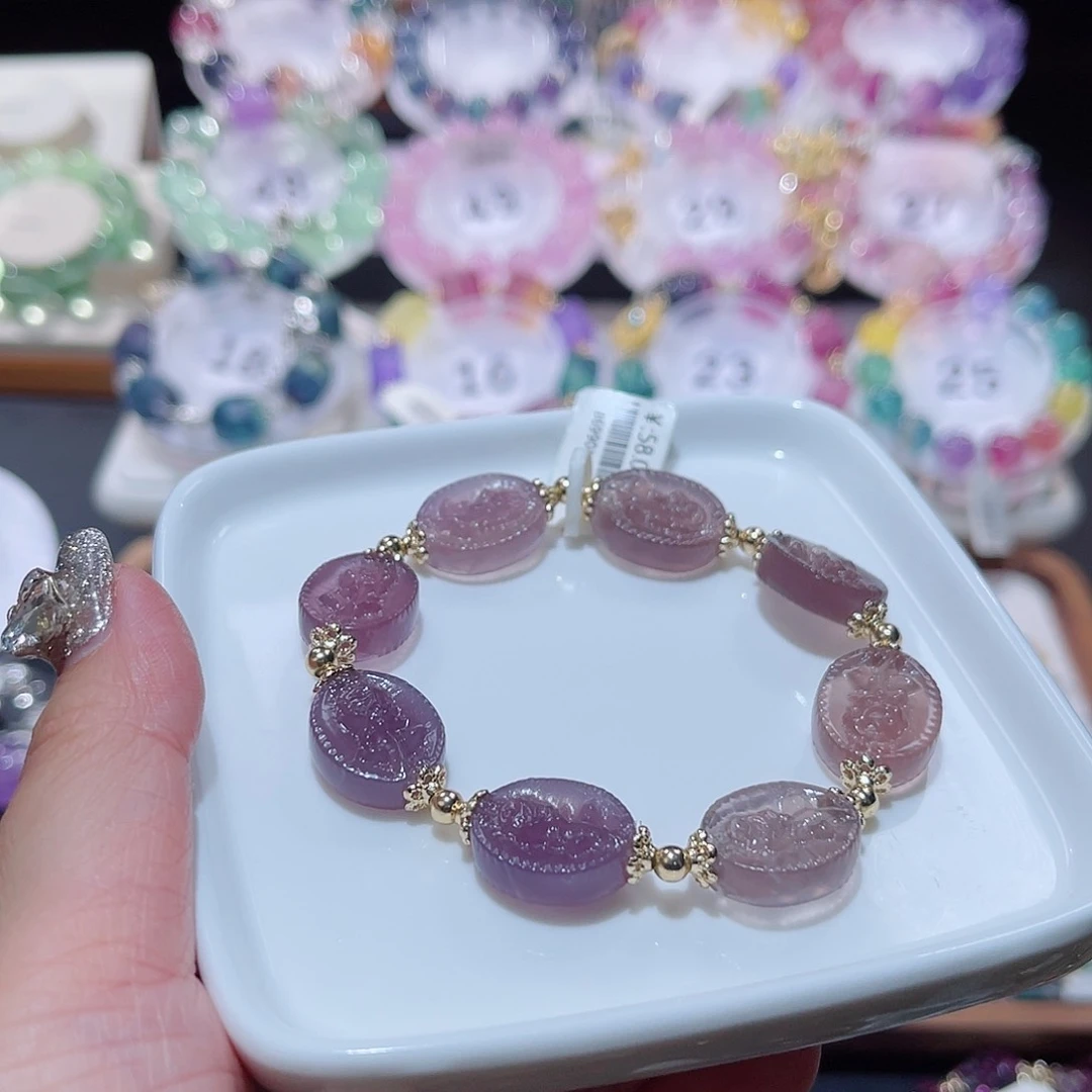 水晶手串未镶嵌花牌