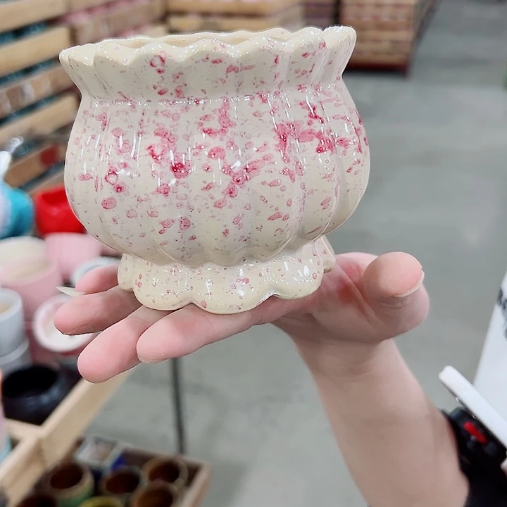 有孔.凑满10元发货多肉陶瓷花盆！