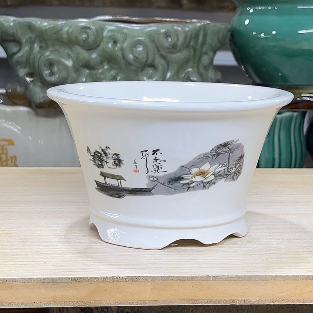 陶瓷绿植多肉微瑕花盆口径15*9