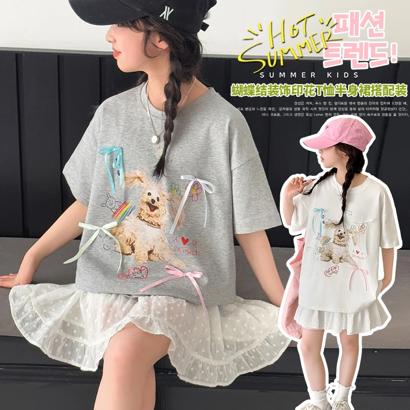 女童短袖t恤2025新款中大童夏季儿童超好看上衣洋气女孩夏装半袖