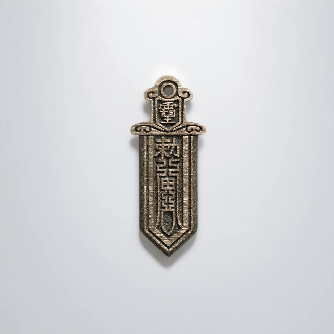 铜吊坠 宋青铜现代翻沙工艺品紫薇诲剑挂饰吊坠小号长63MM送绳