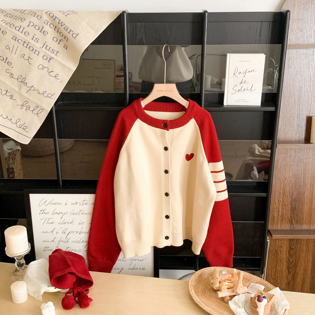 网红款亲子装圆领开衫洋气童装情侣装婴儿家庭装母子休闲百搭潮流