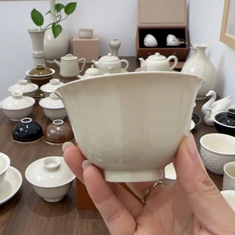 微瑕仿古色大铃铛杯170cc