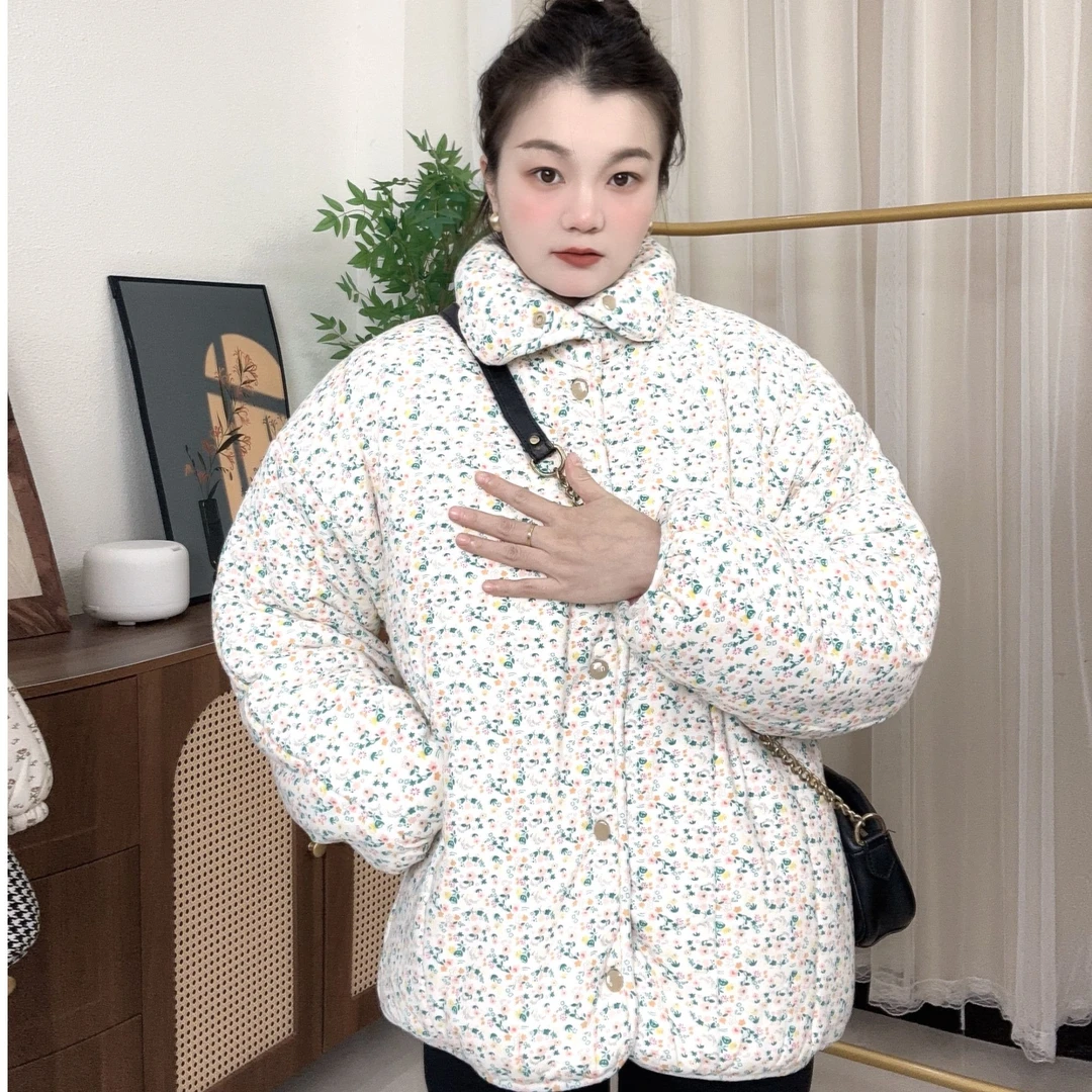 【春日碎花】立领短款新疆棉冬季保暖棉衣宽松型