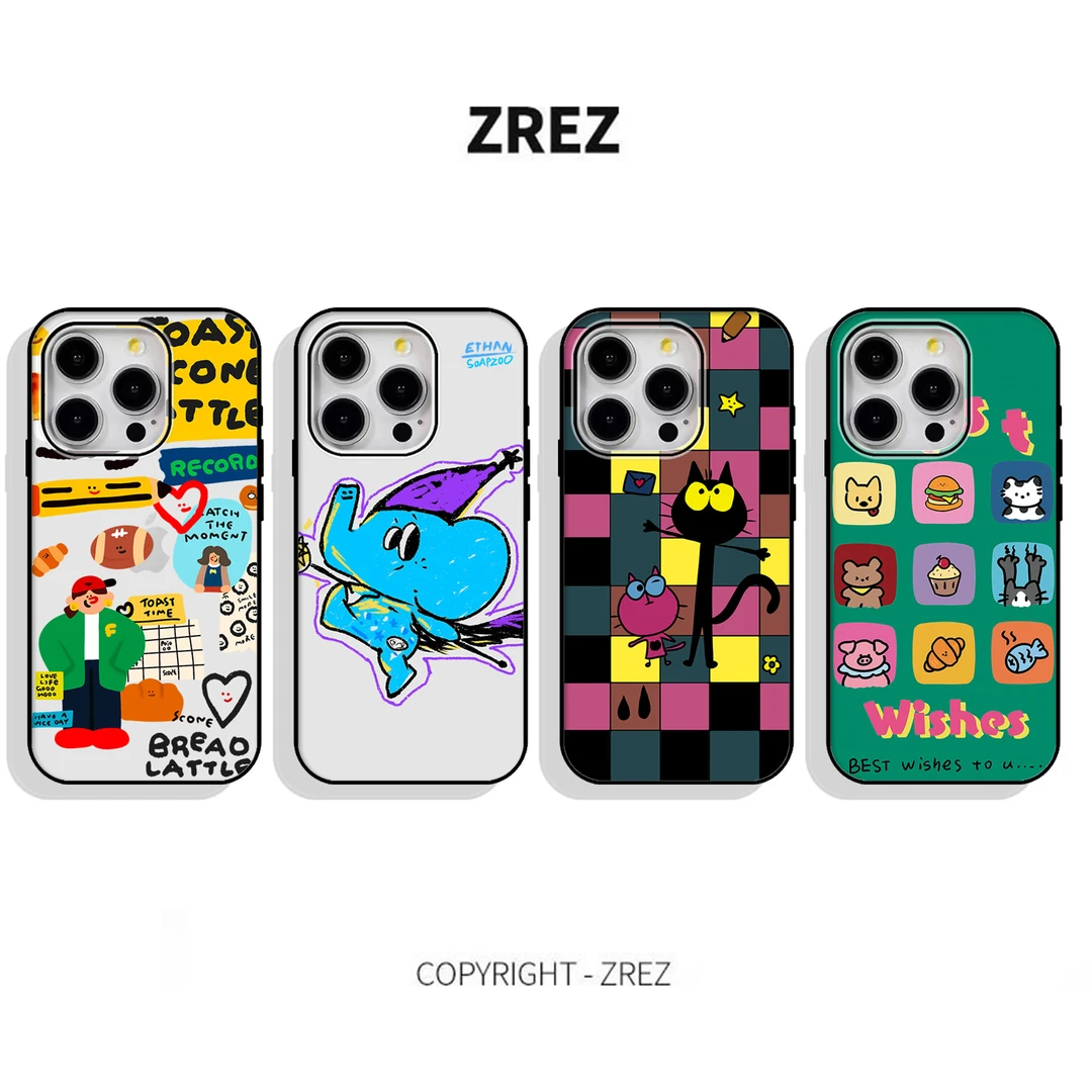 ZREZ 原创 [ 涂鸦小象 ] 适用苹果iPhone16ProMax防摔个性手机壳