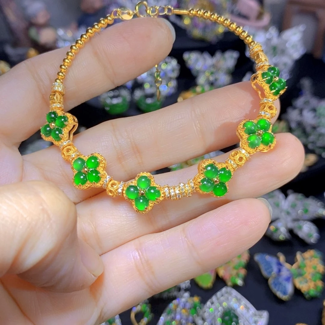 翡翠银S925镶嵌吊坠(不含链)天然资源