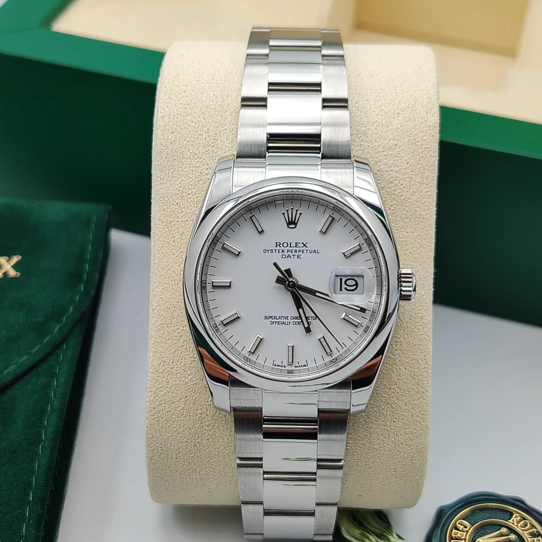 99新 Rolex/劳力士 蚝式恒动115200/34mm/雪山白盘/自动机芯/女表