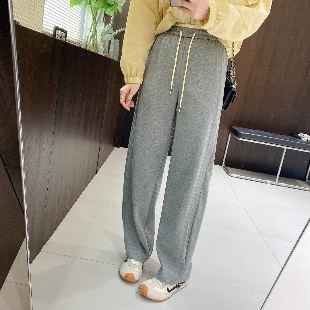 IMFLY金小金自制女装 休闲裤DYK2587高腰松紧腰抽绳宽松卫裤