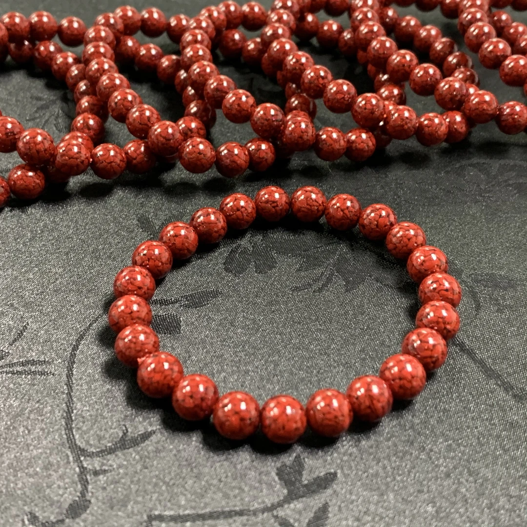 含辰砂工艺品「戴琴珠宝」DQ3283-辰砂8mm左右手串（多样性发其一）