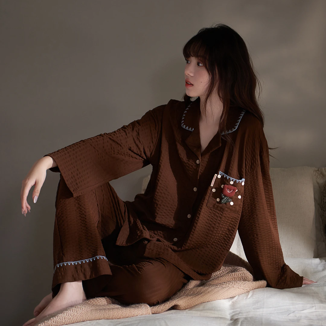 思莉太太春秋季睡衣女款2025新款纯棉长袖高级感洋气少女风家居服