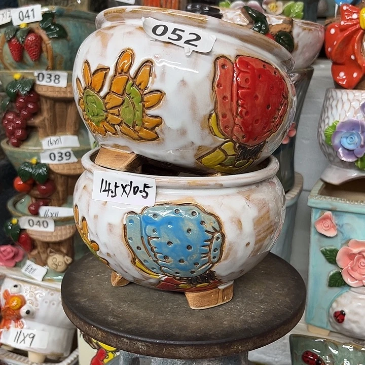 紫砂花盆粗陶材质多肉花盆