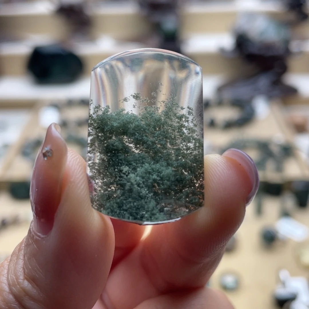 颈饰未镶嵌水晶绿幽灵吊坠定制