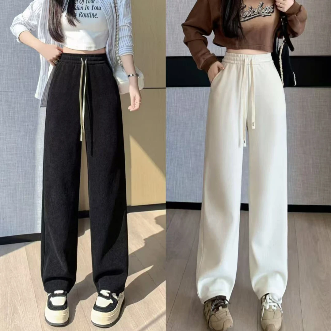 大码春款窄版显瘦遮肉休闲细条阔腿裤2503（105-200斤）