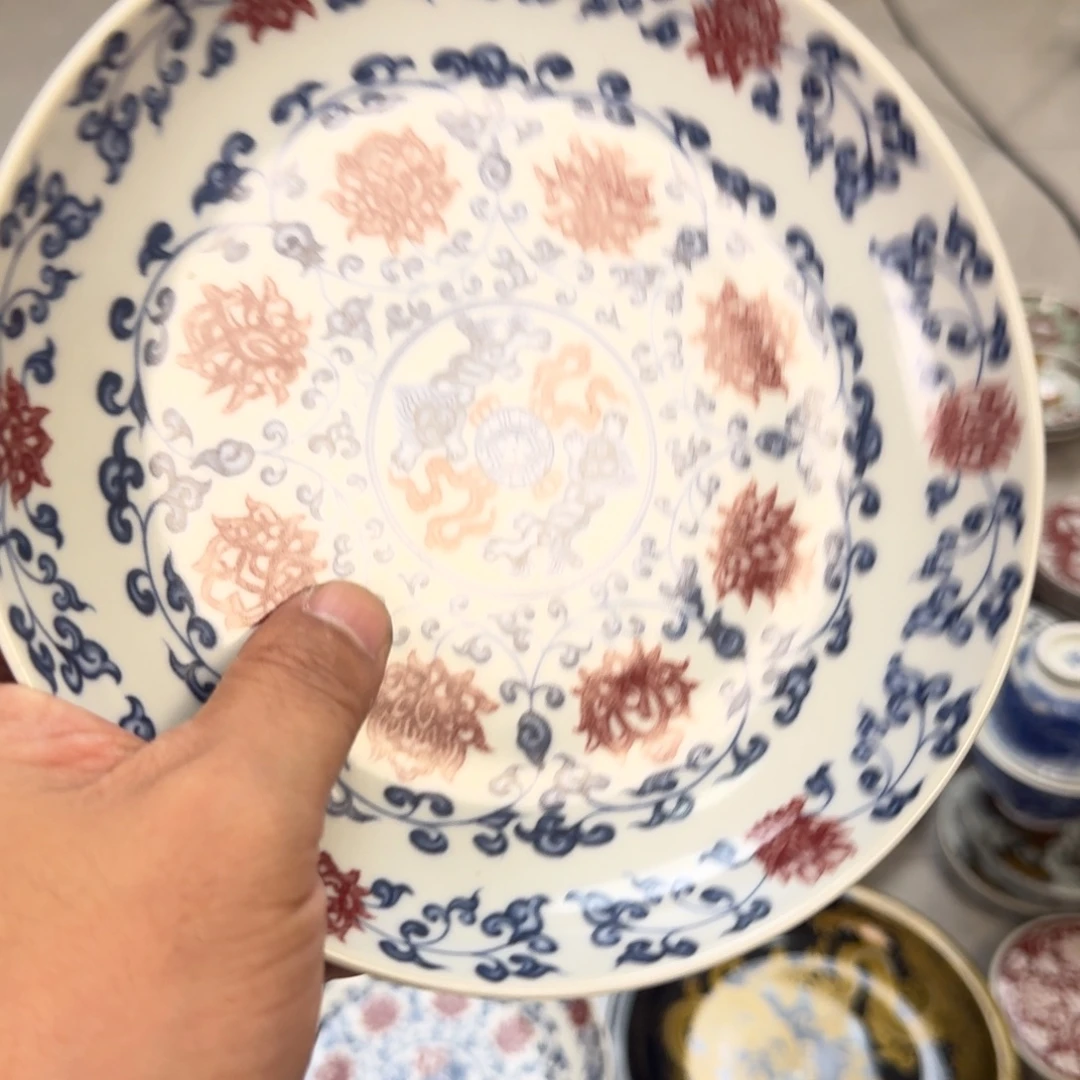 杯釉里红缠枝莲大壶承