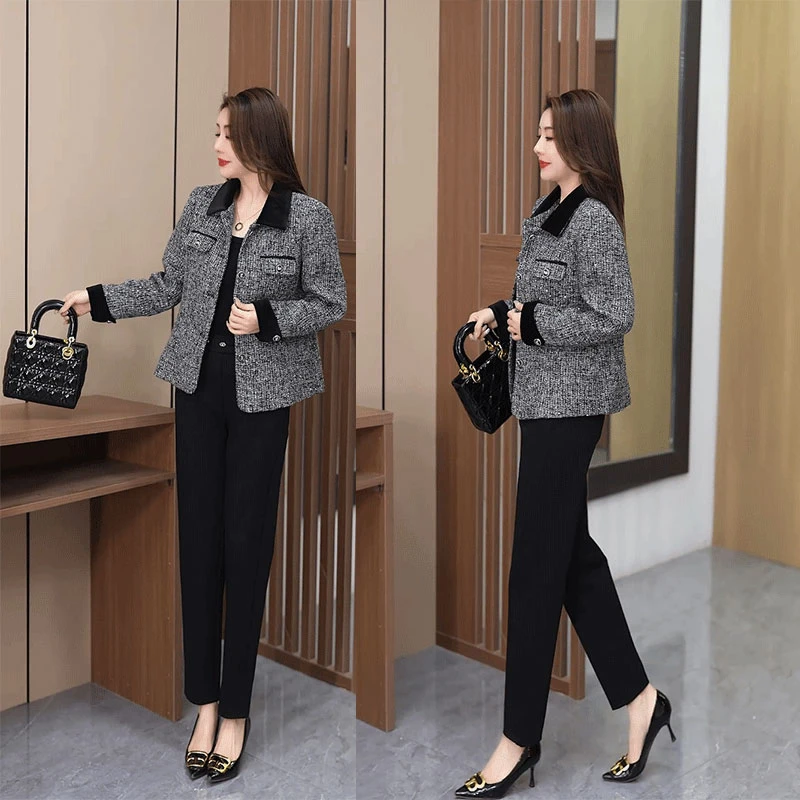 2025春秋新款百搭韩版气质洋气显瘦时尚休闲小个子小香风外套