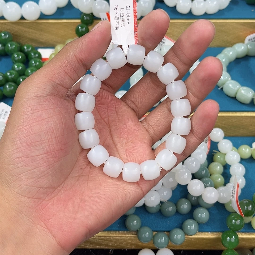 手串未镶嵌和田玉纯天然新疆和田玉05于阗12直切