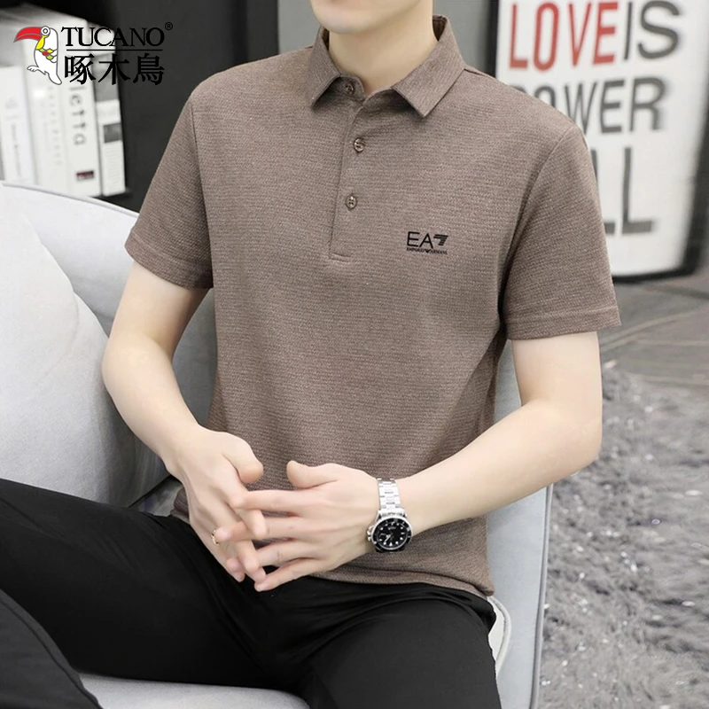 啄木鸟polo衫男短袖夏季商务透气修身翻领T恤运动上衣半袖休闲衫