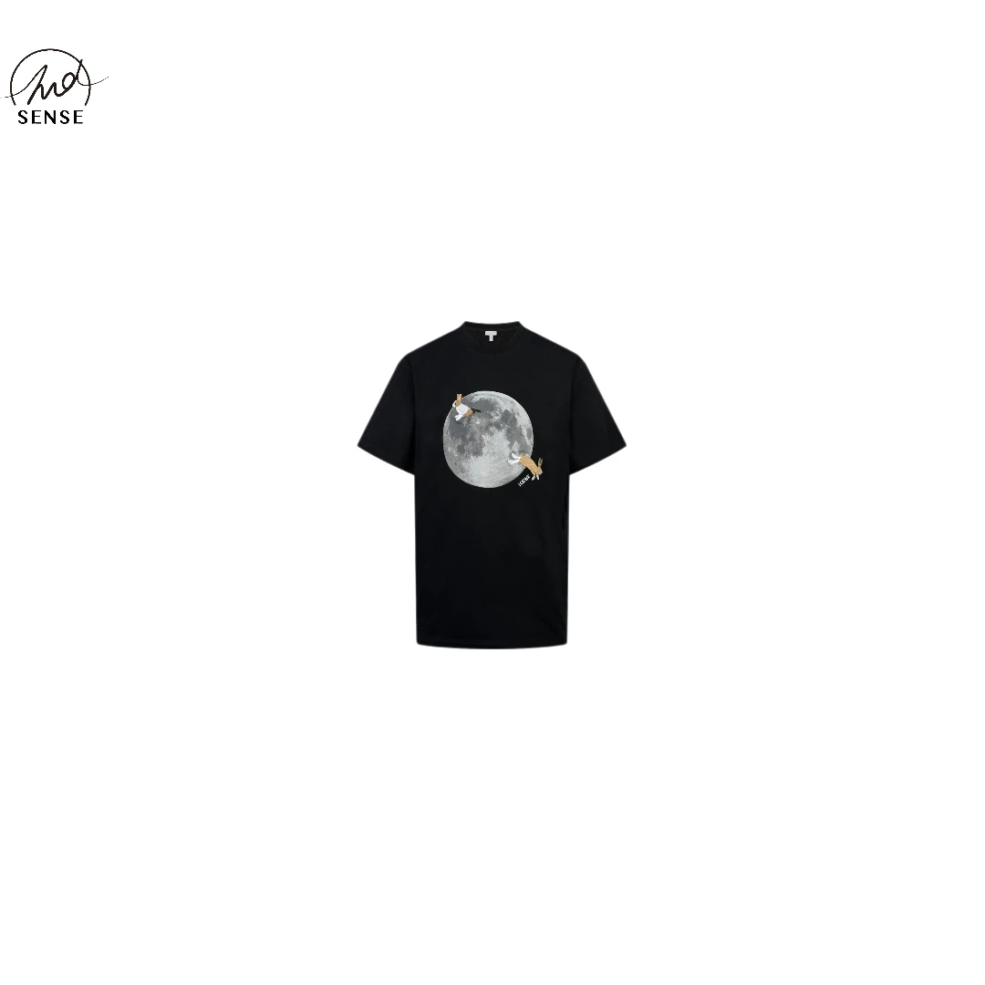 2NDSENS【玉兔东升】无性别极简趣味月兔刺绣重磅呼吸棉廓形T恤