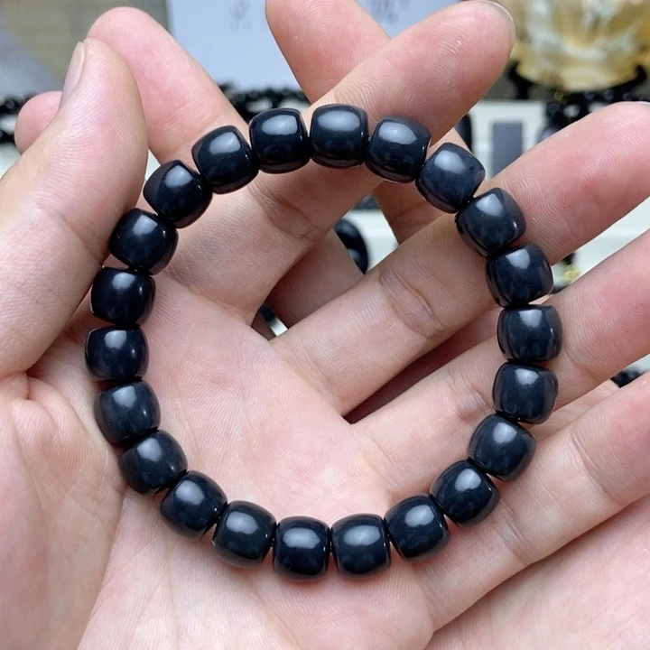 手链未镶嵌和田玉（墨玉）新疆墨玉卡10精工直切莫兰迪灰