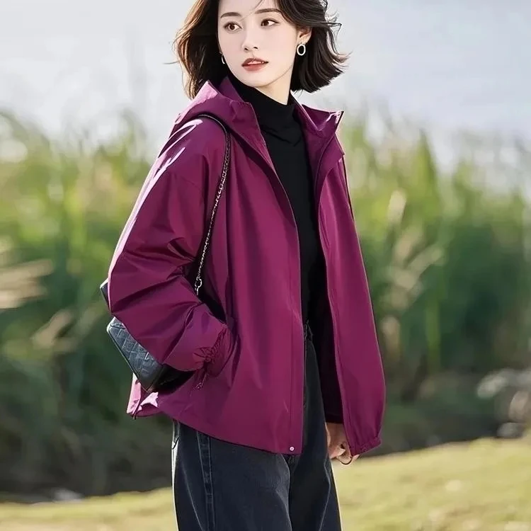 现货超火小个子超好看休闲设计感小众独特漂亮梅子色外套女早春季