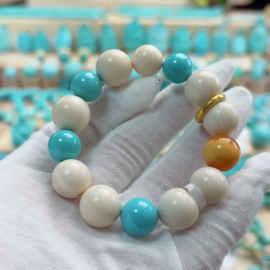 绿松石18K金镶嵌珠宝奇石