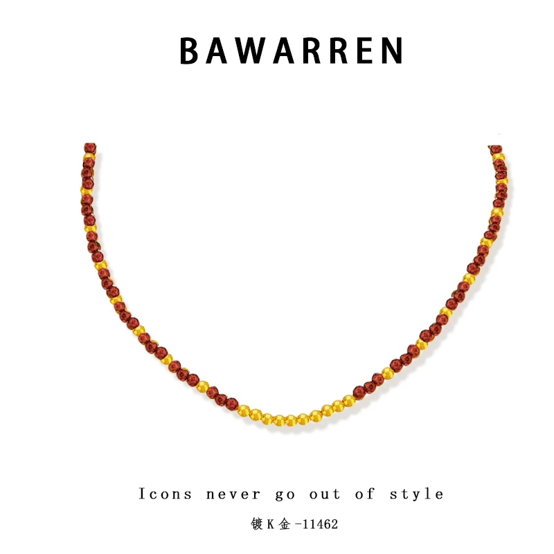 Bawarren 意 11462-红色叠戴轻奢百搭项链