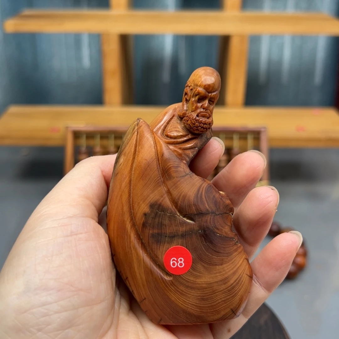 峰***转木崖柏木摆件手把件，