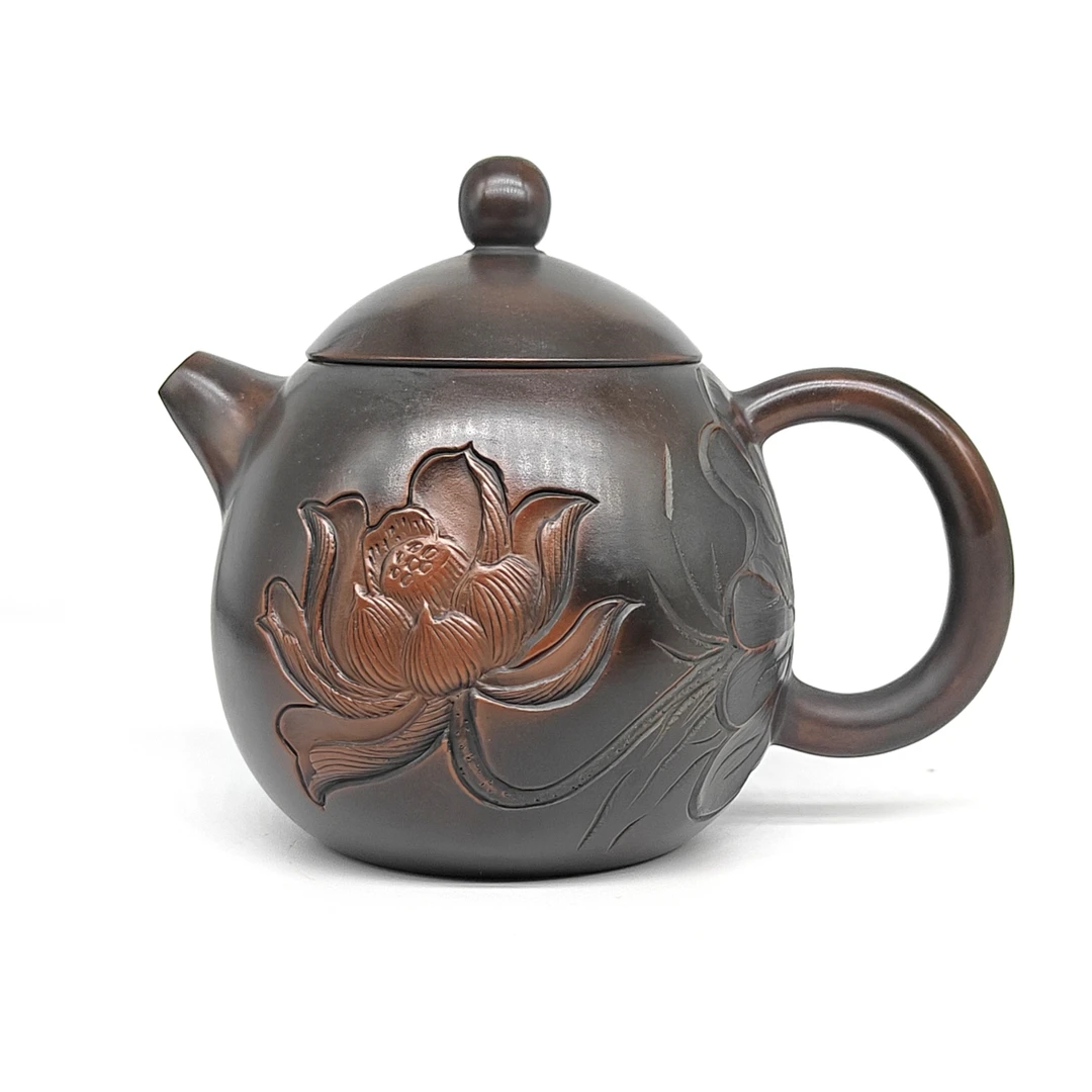 坭兴陶纯手工雕刻高档家用泡茶茶具龙蛋壶