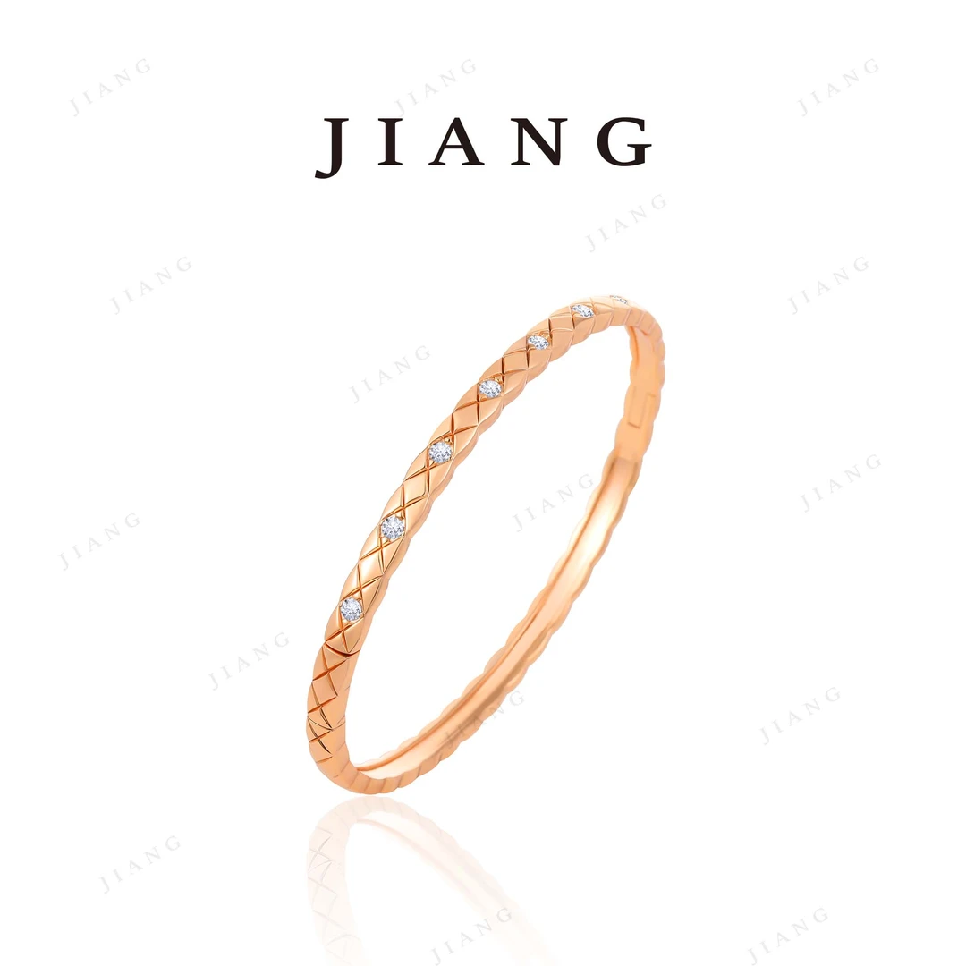 铜合金合成锆石手镯 CNC精工 时尚菱格手镯（两色可选）B3093