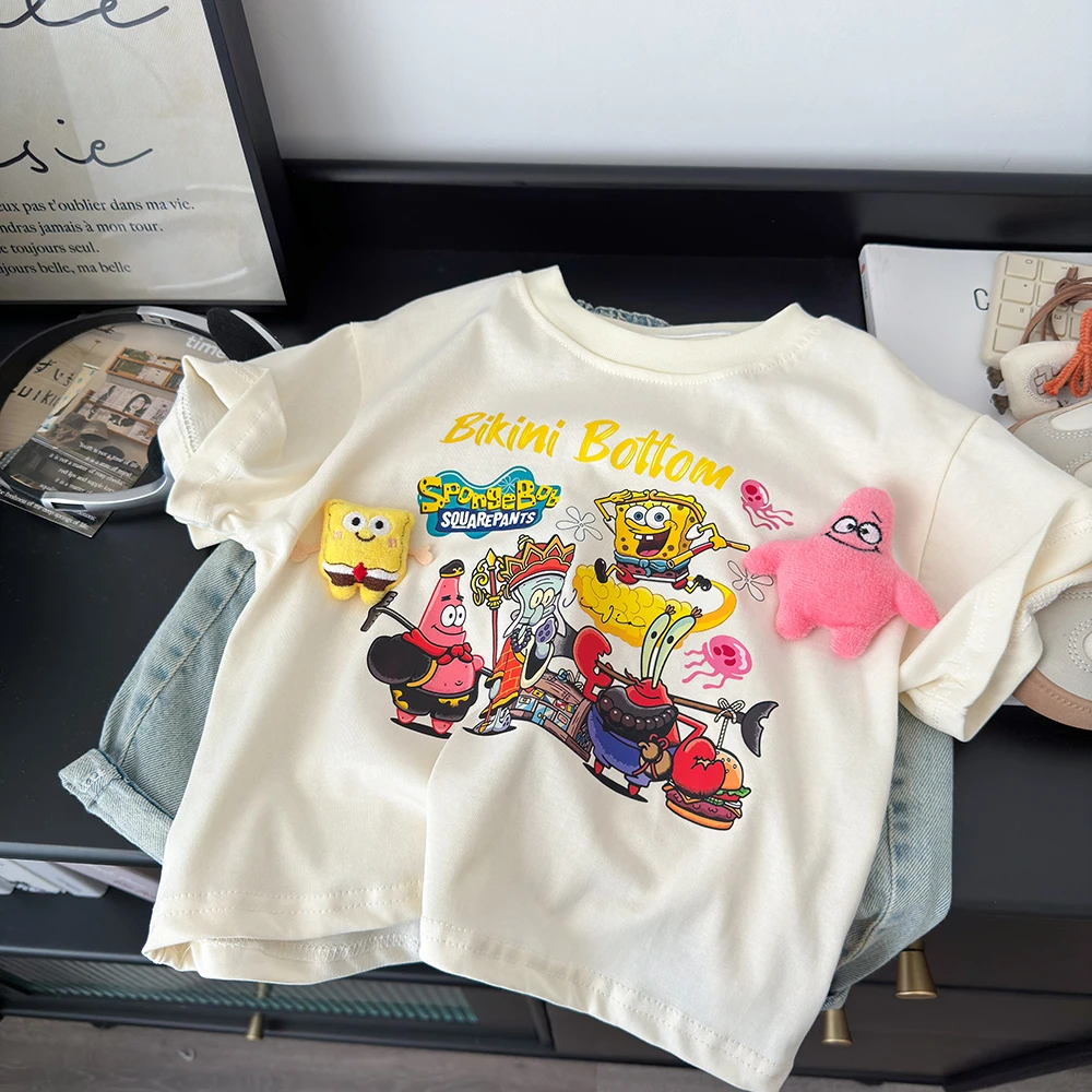 【亲子装】韩系可爱卡通潮牌短袖2025新款男女宝宝宽松上衣