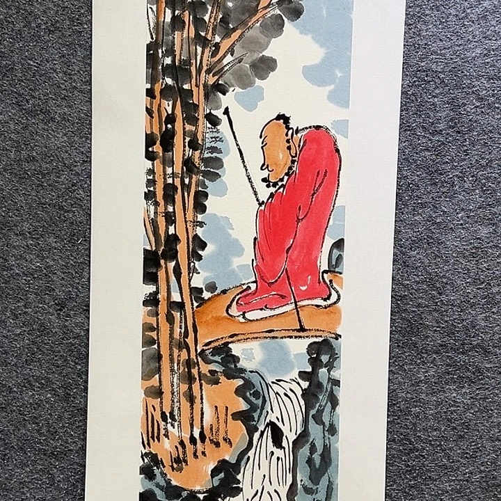 国画知鱼之乐纯手绘