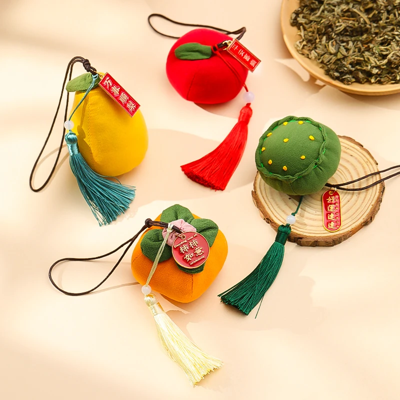 文仙亦言端午节香包香囊柿子手工diy材料包柿柿如意艾草驱蚊挂件