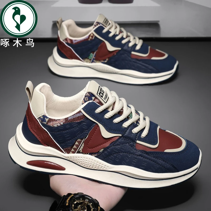 【正品】啄木鸟男鞋秋冬款2025新款潮流运动百搭鞋男士老爹鞋子男潮