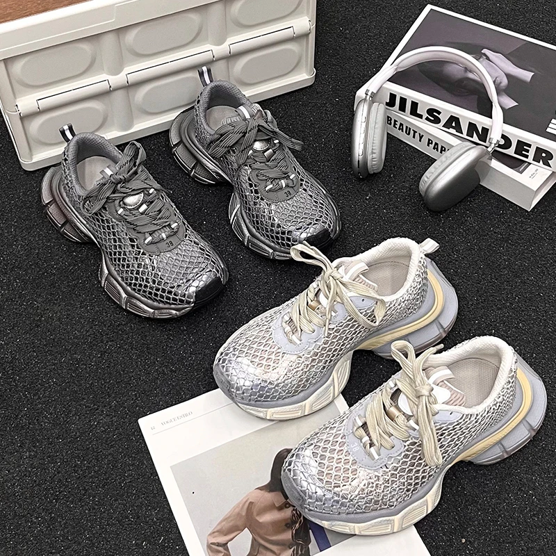 【唯品专属】1161-78春季满天星水钻女运动鞋厚底小个子