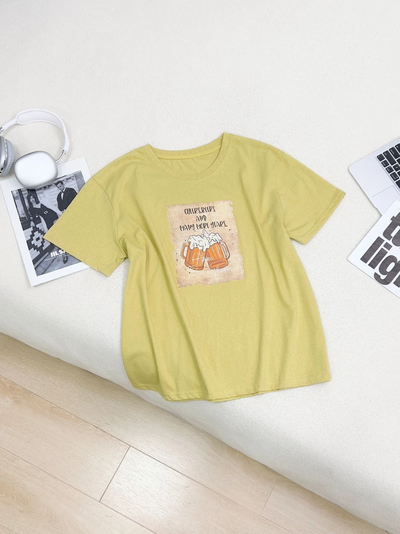 慵懒风休闲百搭显瘦减龄恤圆领短袖洋气衣服女