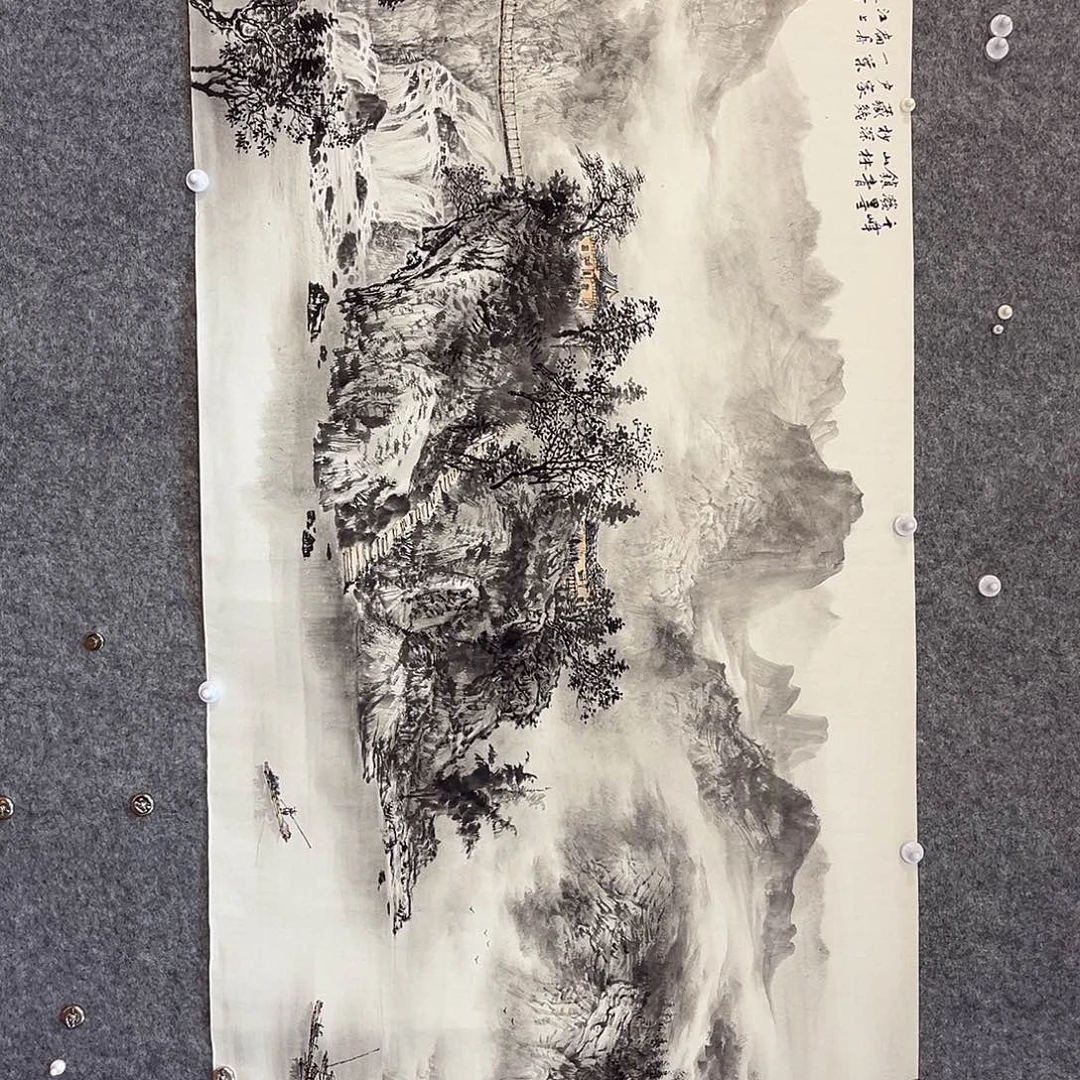国画我****鱼山水画作品欣赏