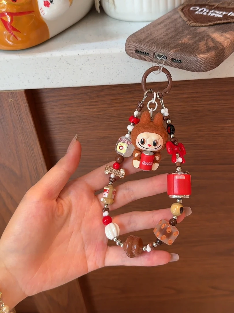【改娃】可乐拉布布潮玩手机壳挂件饰品包挂饰创意个性可爱手机链
